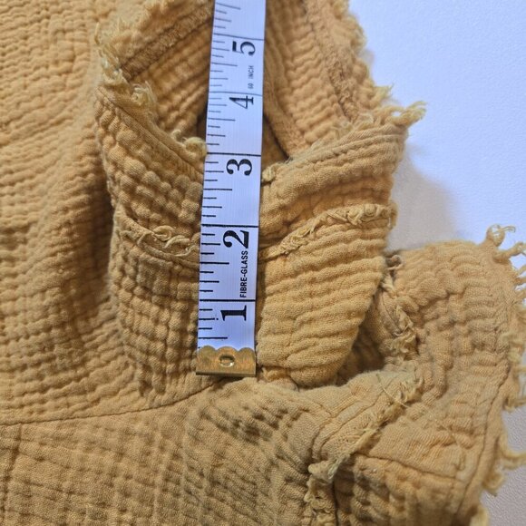 Anthropologie Marie frayed Cover Gauze shorts Saturday Sunday GOLD Medium Drawst - Picture 5 of 10